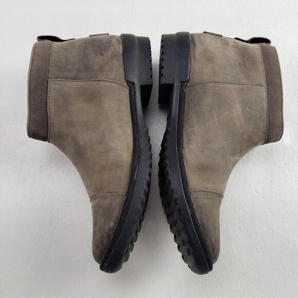 Ugg Attell Waterproof Ankle Boot Womens 7 Brown Leather Side Zip Fleece Lined - Picture 6 of 11